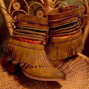 Pierre Dumas Fringed Denny Booties